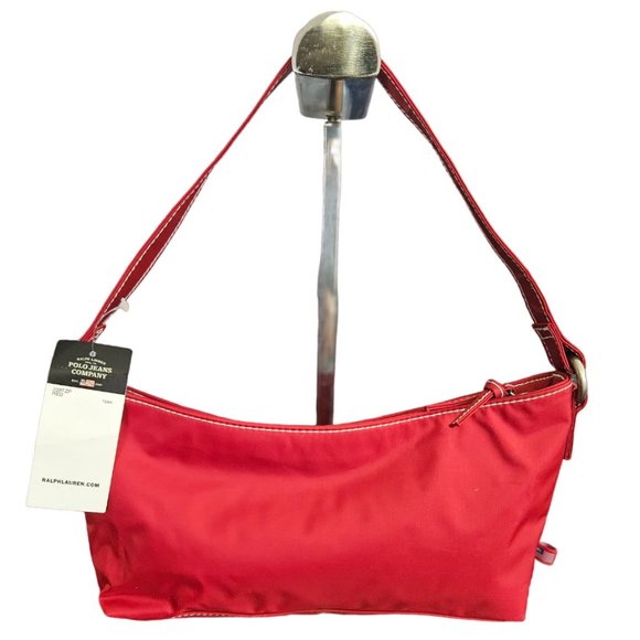 POLO JEANS CO. by Ralph Lauren NWT Vintage Y2K Nylon Small Bag/Baguette – Red - Picture 2 of 11